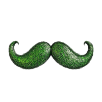 Playful Pair of Green Moustaches with a Fun and Quirky Look on a Transparent Background png