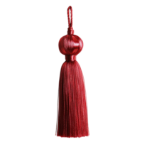 Richly Colored Red Tassel with a Luxurious Appearance, Floating on a Transparent Background png
