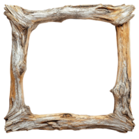 Elegant Wooden Frame With a Natural Finish on a Transparent Background png