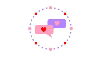 Love Conversation Animation. Suitable for Valentine Content. 2d Animation 4K. Transparent Background video
