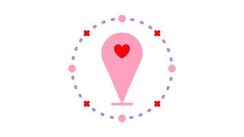 Valentine Location Animation. Suitable for Valentine Content. 2d Animation 4K. Transparent Background video
