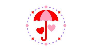 Valentine With Umbrella Animation. Suitable for Valentine Content. 2d Animation 4K. Transparent Background video