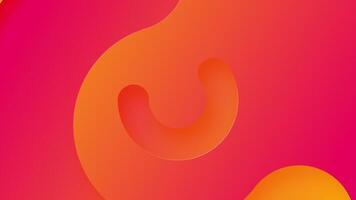 Warm vibrant color gradient background with gently rotating curved shapes. This minimalist abstract motion background is full HD and a seamless loop. video