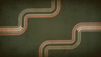 Trendy retro 1970s curved stripes grunge background with gently flowing faded lines in earthy color tones with copy space. This vintage style motion background animation is HD and a seamless loop. video