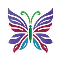 Minimalist Colorful butterfly logo, symmetrical design vector