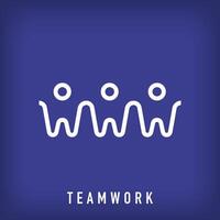 Creative teamwork line sign logo design. Identity design for partnership company. vector