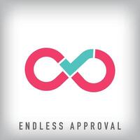 Creative infinity confirmation logo design. loop motion identity design. vector