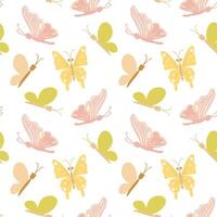 Seamless pattern butterflies, colorful butterflies pattern vector