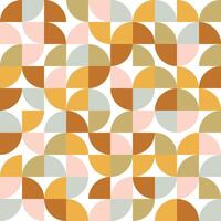 geometric pattern with circles and arcs in beige tones, flat style illustration vector