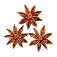 Close-up of star anise spices in detailed view, natural style, isolated, culinary and seasoning png