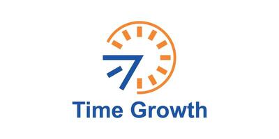 logo design combination of time and arrow, growth, logo for success, clock, grow, symbol, icon, idea, creative. vector