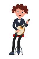 Musician playing a banjo in a cheerful performance setting vector
