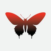 a red and black butterfly on a white background vector
