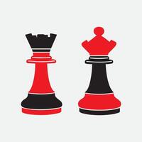 two chess pieces with red and black colors vector