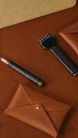 Leathercraft Tools and Handmade Wallet Components video