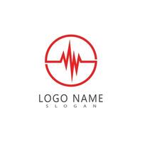 Stylized red Pulse line illustration template vector