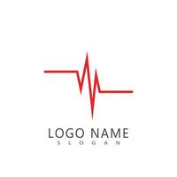 Abstract stylized Pulse line illustration template vector