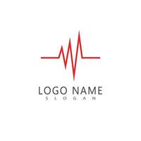 Red Pulse line illustration template vector