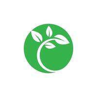 Stylized Green leaf logo template element vector