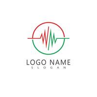 Stylized abstract Pulse line illustration template vector