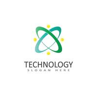 Technology illustration logos template vector