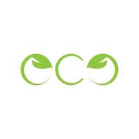 Logos and symbol green Tree leaf ecology vector
