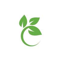 Abstract icon Logos of green Tree leaf ecology vector
