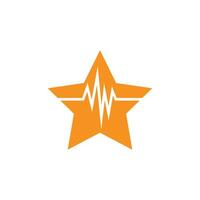 Star Pulse line illustration template vector