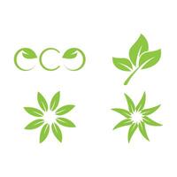Green leaf logo grapic template element symbol design vector