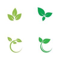 Green leaf logo element template element symbol design vector