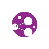 Stylized simple Molecule symbol logo template illustration design vector