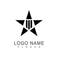 Han drawn Star logo template element symbol design vector