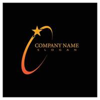 Background Star logo template element symbol design vector