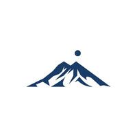 stylized sun and Mountain logo template symbol design vector