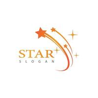 Star and comet logo template element symbol design vector