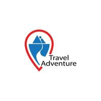 Stylized adventure Location point Logo template vector