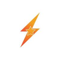 Lightning Star logo template element symbol design vector