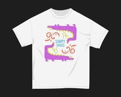 Snappy vibes, Naive cartoon t shirt design for print vector