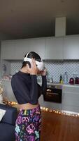 A Person Engaged in a Virtual Reality Experience Within the Comfort of Their Own Home video