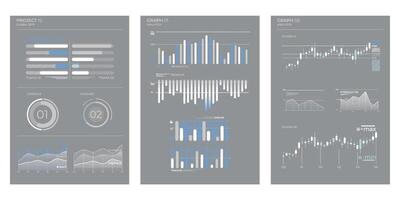 Business elements charts in color. illustration. vector