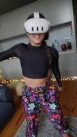 Enjoy a vibrant Virtual Reality experience in colorful attire reflecting your unique style video