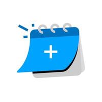 flat illustration of a calendar with a plus sign. deadline, time extension, additional schedule, or extra days. Perfect for business, productivity, scheduling, and time management concepts vector