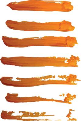 Illustration of a series of orange brush strokes. Each stroke has its own texture.
