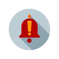 A red bell icon with an exclamation mark vector