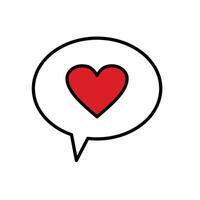 bubble with red heart vector