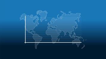 Chart Bar Diagram With World Map Animation video