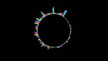 New Circle Digital Audio Spectrum Sound Wave Equalizer Effect Animation video