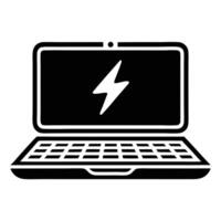 Powerful Laptop Icon with Charging Symbol vector