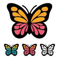 Four Colorful Butterfly Illustrations for Design Projects vector