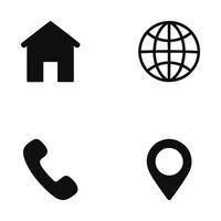 Simple Black Icons for Contact and Location vector